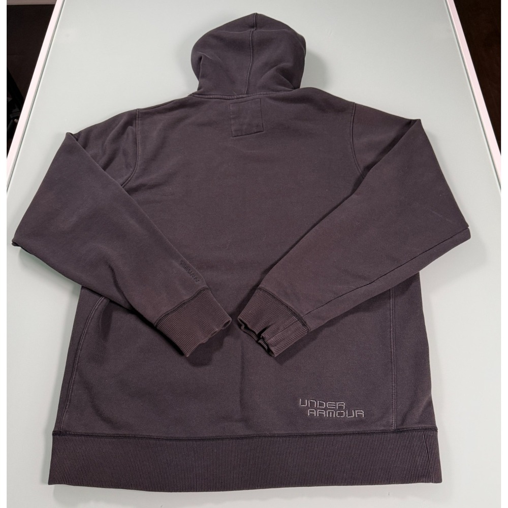 UNDER ARMOUR Solid Gray Cotton Blend Mens Kangaroo Pocket Hoodie - Large - Picture 2 of 12